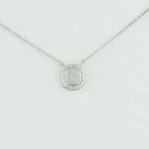 Sterling Silver CZ Necklace 16 to 18 inch chain Adjustable - Picture 5 of 8